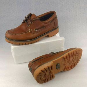 Genuine LEATHER 3-eye Classic Lug Boat shoes  Low heel men8us/7uk=Women9us